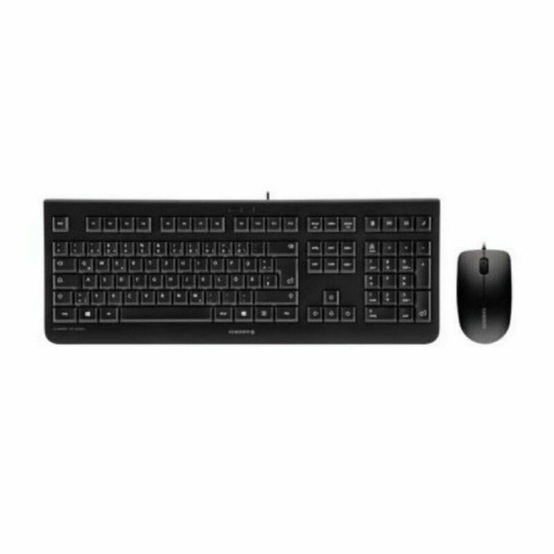 Tastiera e Mouse Cherry JD-0800ES-2 Nero Qwerty in Spagnolo Tastiera e Mouse Cherry JD-0800ES-2 Nero Qwerty in Spagnolo