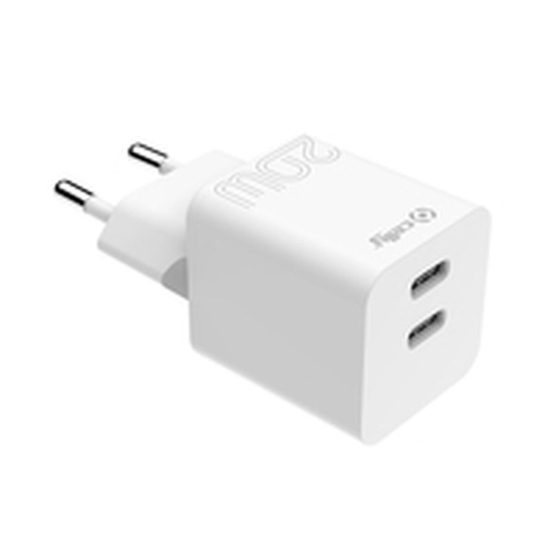 Caricabatterie Celly TC2USBC20WWH Bianco Caricabatterie Celly TC2USBC20WWH Bianco