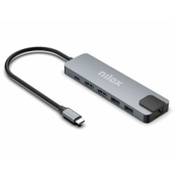 Hub USB Nilox NXDSUSBC08 Grigio