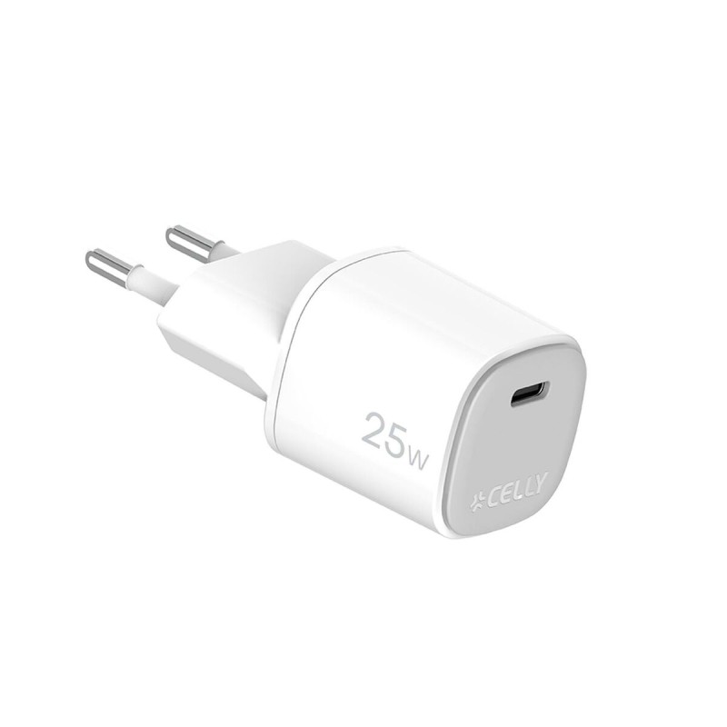 Caricabatterie da Parete Celly UPTC1USBC25WWH Bianco Caricabatterie da Parete Celly UPTC1USBC25WWH Bianco
