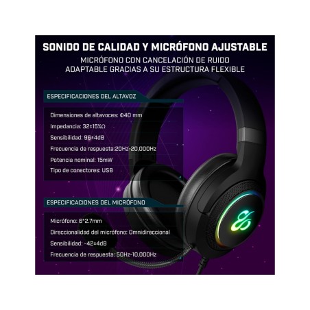 Auricolari con Microfono Newskill NS-HS-SOBEK-71 Nero