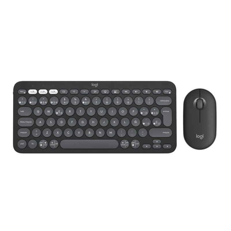 Tastiera e Mouse Logitech Pebble 2 Combo Grafite Qwerty in Spagnolo Tastiera e Mouse Logitech Pebble 2 Combo Grafite Qwerty in Spagnolo