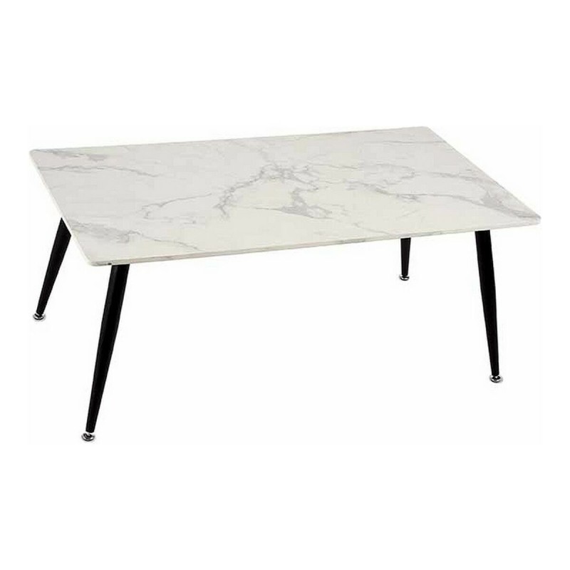 Tavolino da Caffè Bianco Nero Marmo Metallo Melammina Legno MDF 60 x 110 x 45 cm Tavolino da Caffè Bianco Nero Marmo Metallo Melammina Legno MDF 60 x 110 x 45 cm