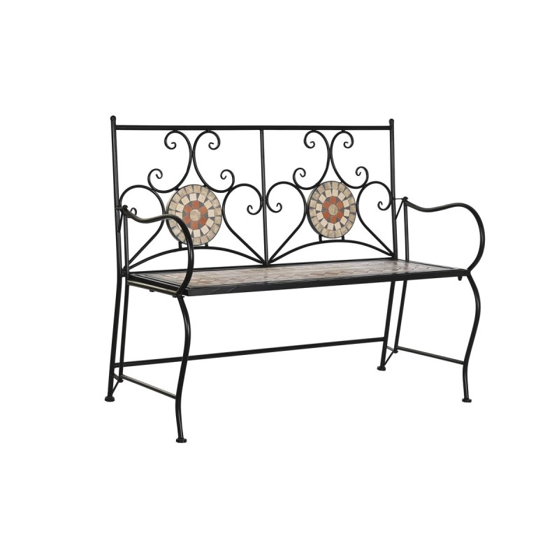 Panca DKD Home Decor Nero Multicolore Mosaico 111 x 54 x 88 cm Panca DKD Home Decor Nero Multicolore Mosaico 111 x 54 x 88 cm