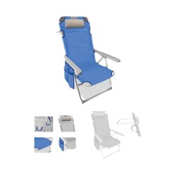 Sedia da Spiaggia Azzurro Grigio