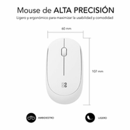 Mouse Subblim Ratón Business Plus Silencioso inalámbrico 2.4G 1200 DPI Blanco Bianco