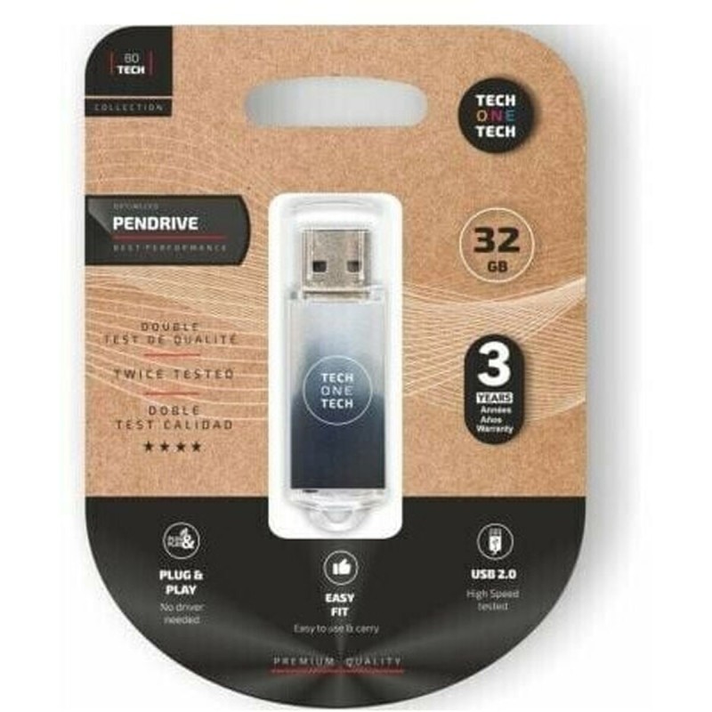 Memoria USB Tech One Tech Be B&W 32 GB Memoria USB Tech One Tech Be B&W 32 GB