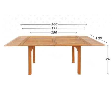 Tavolo Allungabile Aktive Legno di acacia 200 x 74 x 100 cm