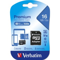 Scheda Micro SD Verbatim Premium 16 GB