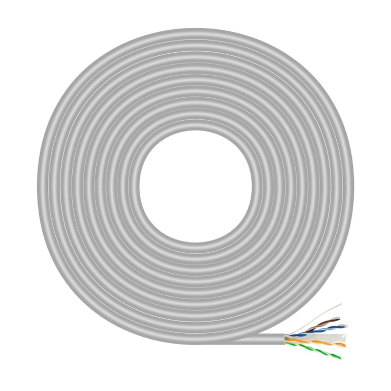 Cavo RJ45 Categoria 6 UTP Rigido Aisens A135-0743 Grigio 500 m Cavo RJ45 Categoria 6 UTP Rigido Aisens A135-0743 Grigio 500 m