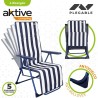 Lettino Aktive Bianco Blu Marino Reclinabile A strisce 147 x 70 x 48 cm (2 Unità)