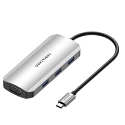 Hub USB Vention TOIHB 100 W Argentato