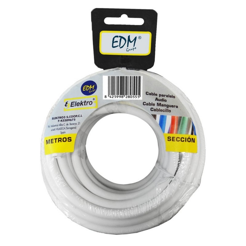 Cavo Coassiale Antenna TV EDM 28151 Bianco 5 m 3 x 2,5 mm Cavo Coassiale Antenna TV EDM 28151 Bianco 5 m 3 x 2,5 mm