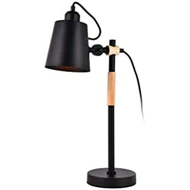 Flexo/Lampada da scrivania EDM 32114 32114 Nero Legno Metallo 60 W E27 Ø 15 x 54 cm Flexo/Lampada da scrivania EDM 32114 32114 Nero Legno Metallo 60 W E27 Ø 15 x 54 cm