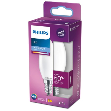 Lampadina LED Philips Candela E 6,5 W E14 806 lm 3,5 x 9,7 cm (6500 K)