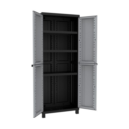 Armadio guardaroba Terry Nero/Grigio Resina Plastica 68 X 39 X 170 CM
