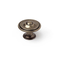 Pomo Rei Metallo Consumato Ø 35 x 26 mm Rotondo Finitura invecchiata 4 Pezzi