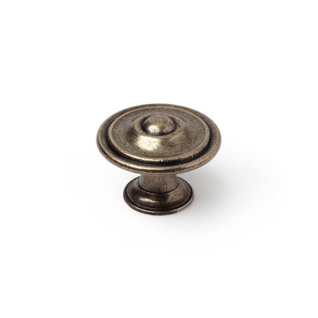 Pomo Rei Metallo Consumato Ø 35 x 26 mm Rotondo Finitura invecchiata 4 Pezzi