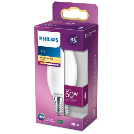 Lampadina LED Philips Candela E 6,5 W 60 W E14 806 lm 3,5 x 9,7 cm (2700 K)