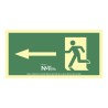 Insegna Normaluz Evacuación flecha izquierda PVC 32 x 16 cm
