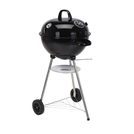 Barbecue a Carboni con Ruote Nero 47 x 90 cm Rotonda