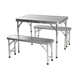 Tavolo con 2 sedie Redcliffs 90 x 60 x 70 cm Grigio (3 Pezzi)