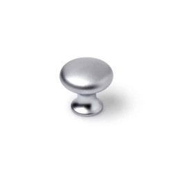Pomo Rei Argentato Metallo Ø 25 x 24 mm Rotondo Finitura opaca 4 Pezzi