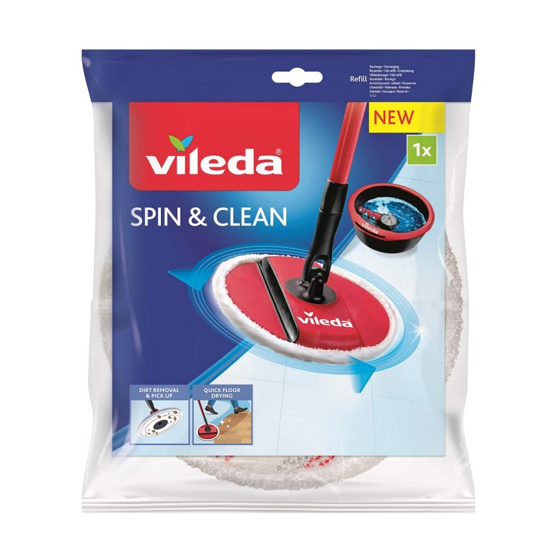 Ricambio Mocio Per Pavimenti Vileda Spin & Clean Microfibre Ricambio Mocio Per Pavimenti Vileda Spin & Clean Microfibre