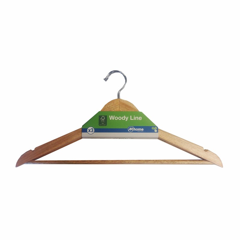 Grucce Mondex Woody Line Ecologico Naturale Legno 3 Unità (42,5 x 23 cm) Grucce Mondex Woody Line Ecologico Naturale Legno 3 Unità (42,5 x 23 cm)