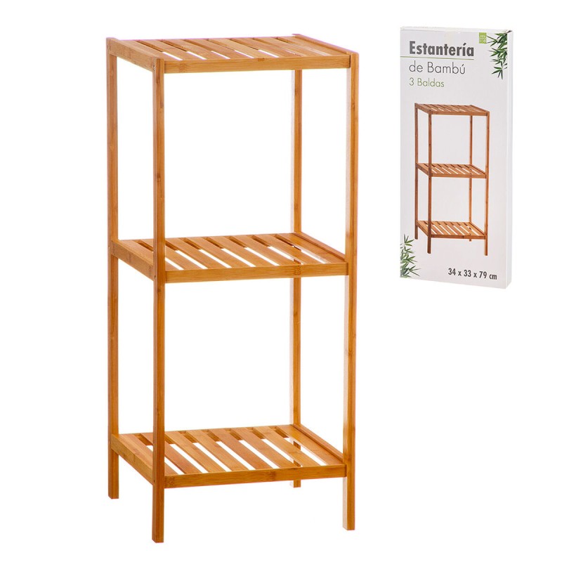 Scaffale da Bagno Caison Bambù 3 Mensole 34 x 33 x 79 cm Scaffale da Bagno Caison Bambù 3 Mensole 34 x 33 x 79 cm