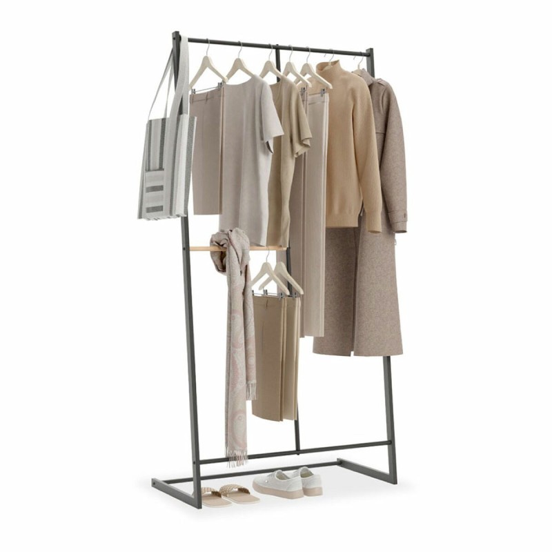 Attaccapanni da Terra Newlux Hangy One 15 Nero Metallo 80 x 40 x 160 cm Attaccapanni da Terra Newlux Hangy One 15 Nero Metallo 80 x 40 x 160 cm