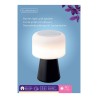 Lampada LED con altoparlante Bluetooth e caricabatterie senza fili Lumineo 894415 Nero Ricaricabile