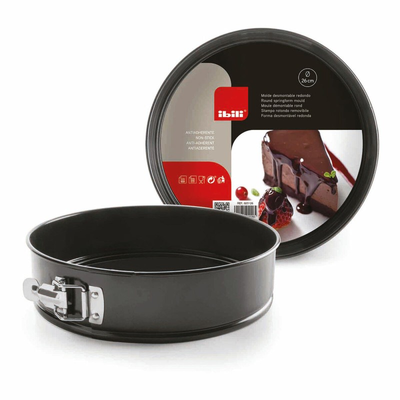 Stampo Removibile Ibili 820124 Acciaio Ø 24 x 6,5 cm Nero Rotondo Stampo Removibile Ibili 820124 Acciaio Ø 24 x 6,5 cm Nero Rotondo