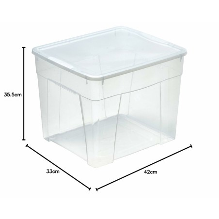 Secchio contenitore Mondex space box 4 h 34,5l Trasparente polipropilene 34,5 L 42 x 35 x 33 cm