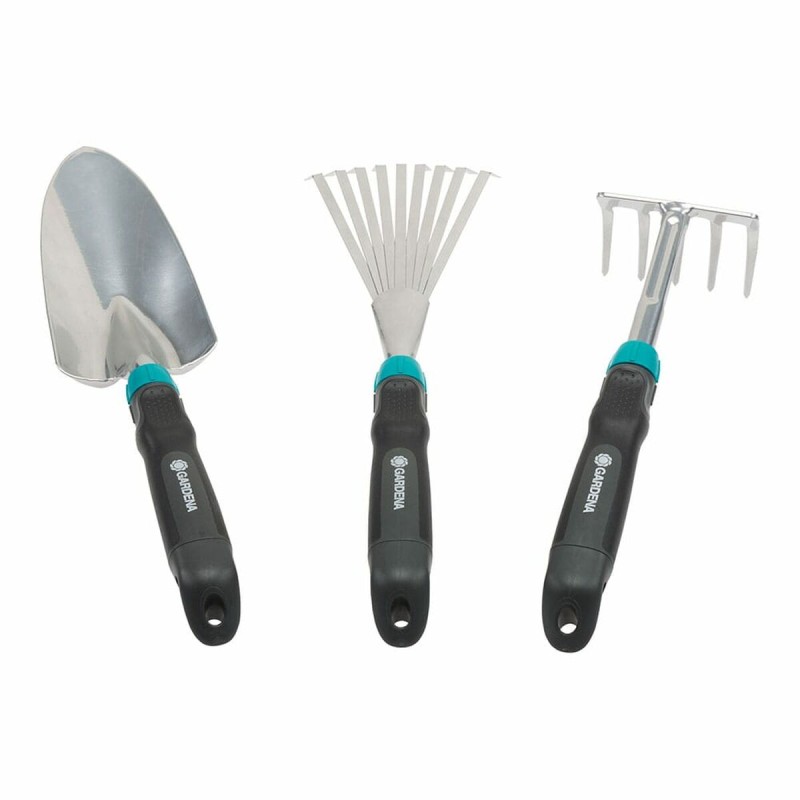 Kit di attrezzi per il giardinaggio Gardena Blu/Nero Acciaio (3 Unità) Kit di attrezzi per il giardinaggio Gardena Blu/Nero Acciaio (3 Unità)