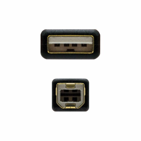 Cavo USB 2.0 A con USB B NANOCABLE 10.01.1205 Nero 5 m