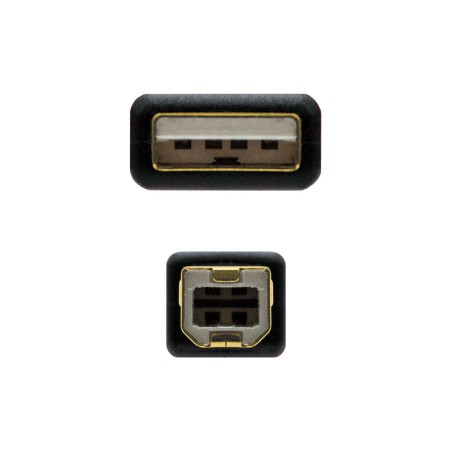 Cavo USB 2.0 A con USB B NANOCABLE 10.01.1205 Nero 5 m