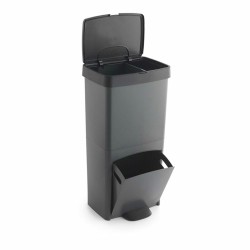 Secchio per Raccolta Differenziata SP Berner Antracite 10 L 30 L x 2 Plastica 3 Compartimenti (1 Unità)