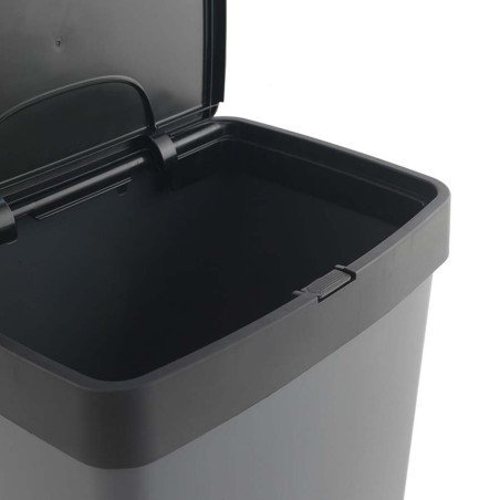 Secchio per Raccolta Differenziata SP Berner Antracite 10 L 30 L x 2 Plastica 3 Compartimenti (1 Unità)