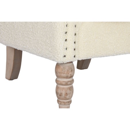 Poltrona Home ESPRIT Bianco Naturale Legno d'albero della gomma 73 X 65 X 87 cm