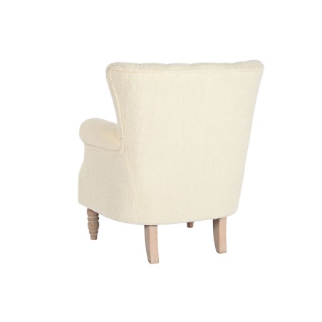 Poltrona Home ESPRIT Bianco Naturale Legno d'albero della gomma 73 X 65 X 87 cm