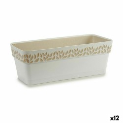 Vaso rettangolare da Balcone Stefanplast Cloe Bianco Plastica 49,5 x 17 x 19 cm (12 Unità)