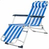 Lettino reclinabile Aktive textilene Alluminio Azzurro Bianco 153 x 47 x 33 cm