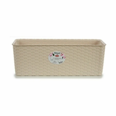 Vaso rettangolare da Balcone Stefanplast Beige Plastica 17,5 x 16 x 48,5 cm (12 Unità)