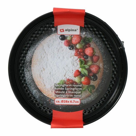 Stampo per Torte Alpina Antiscivolo Rotondo Nero Acciaio Ø 28 x 6,7 cm