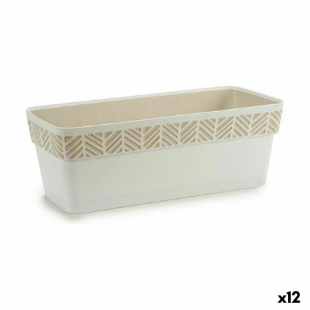 Vaso rettangolare da Balcone Stefanplast Orfeo Bianco Plastica 18,5 x 17 x 49,3 cm (12 Unità)