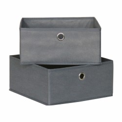 Scatole per conservare Mondex Grigio 28 x 28 x 13 cm (2 Unità)
