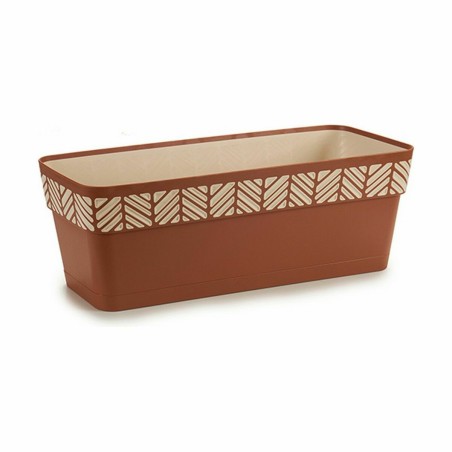 Vaso rettangolare da Balcone Stefanplast Orfeo Terracotta Plastica 18 x 17 x 49 cm (12 Unità)