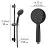 Set doccia Wenko Young Line 25451100 Nero opaco Acciaio inossidabile Ø 19 mm 66 cm