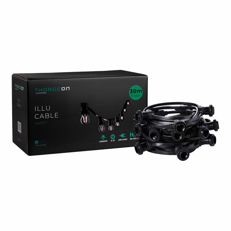 Filo di luci Thorgeon Nero 2000 W 30 m 30 Filo di luci Thorgeon Nero 2000 W 30 m 30